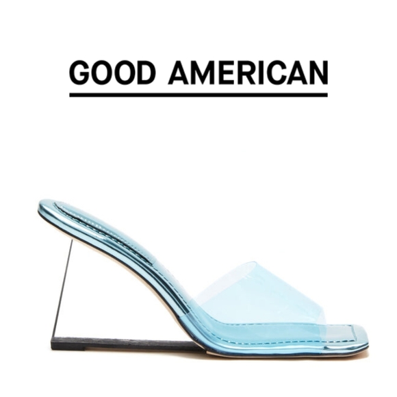 GOOD AMERICAN- CINDER-F*CKING-RELLA SQUARE TOE MULES- BLUE004 - Size 10 - Picture 4 of 7